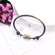 JIA$KOU 1pcs Handmade Heart Letter Square Bracelet Rope Bracelet For Women/ Men Fashion Jewelry Romantic Couple Bracelets JKB002 classic heart letter a bracelet for women