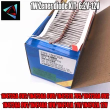 50 шт. 1 Вт туннельный диод DO-41 1N4735A 6V2/1N4736A 6V8/1N4737A 7V5/1N4738A 8V2/1N4739A 9V1/1N4740A 10 V/1N4741A 11 V/1N4742A 12V