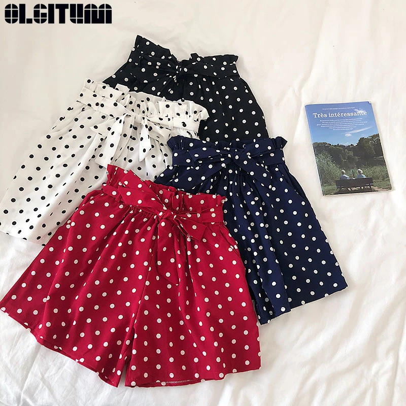 Fashion Polka Dot Chiffon Shorts Women Korean Summer 2019