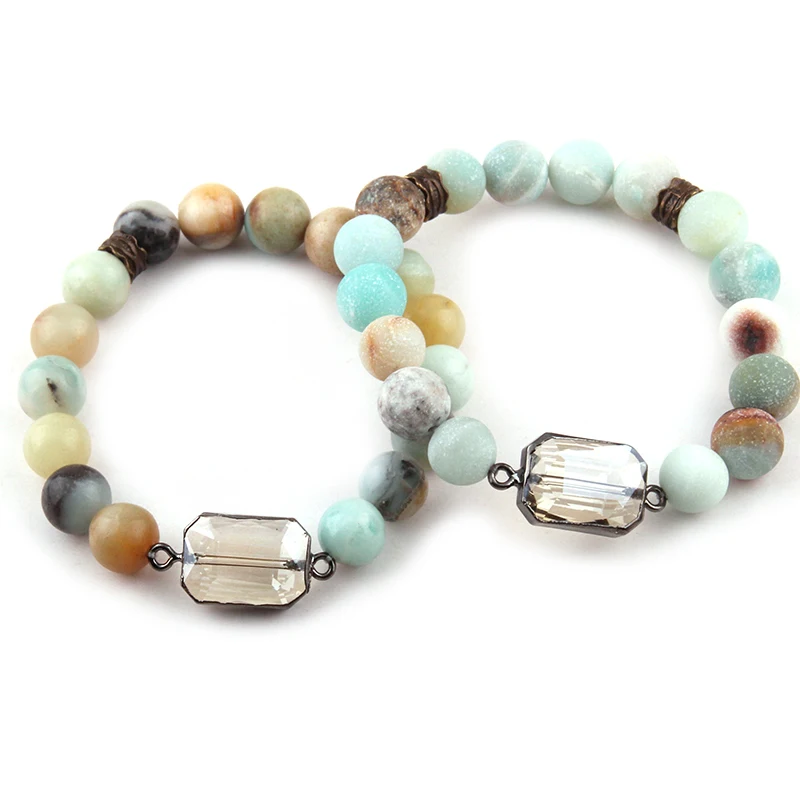 Free Shipping New Design Energy Bracelets Beautiful Crystal Natural Amazonite Stone Bracelet Strand Bracelets Aliexpress