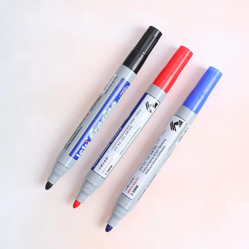 1 pcs High quality felt marker pen black red blue erasable Whiteboard pen writing point 2.8mm for Office school
