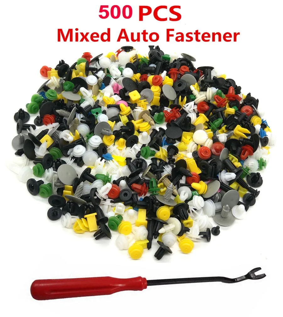 

500 Pc Mixed Car Door Bumper Fenders Fastener Retainer Rivet Push Pin Clip tool
