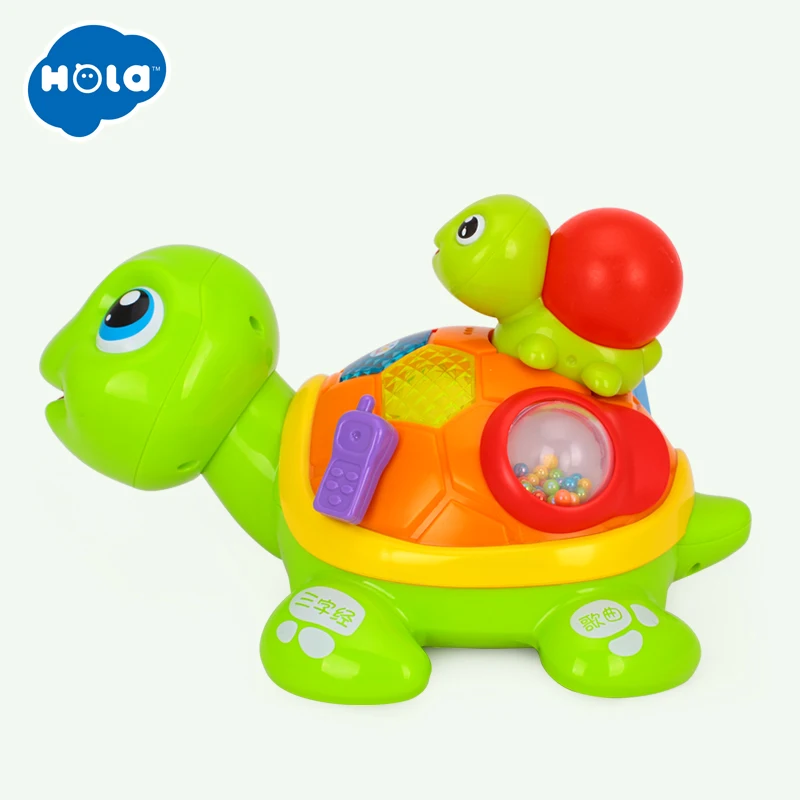 HUILE TOYS 868 Parent-Child Tortoise Interactive B/O Electric Animal Puzzle Turtle Toys for 6M+ Toddler Crawling Baby Toys