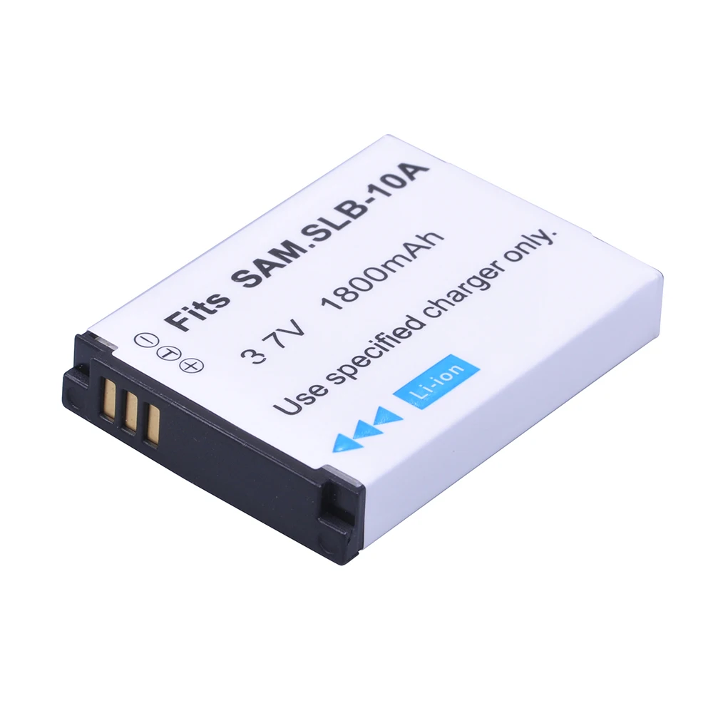 Batmax 2pc 1800mAh Battery SLB-10A SLB10A SLB 10A Camera Battery for Samsung EX2F WB150F WB250F WB350F WB750 WB800F WB500 WB550