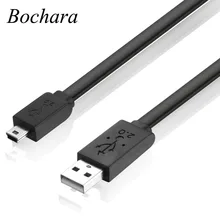 Cheap Bochara Flat Mini 5Pin Cable USB 2.0 Type A Male to Mini 5Pin Male 5P Pure Copper Cores 30cm