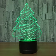 3D Рождественская елка 7 цветов ночник светодиодный сенсорный приглушить глаз обучение лампы