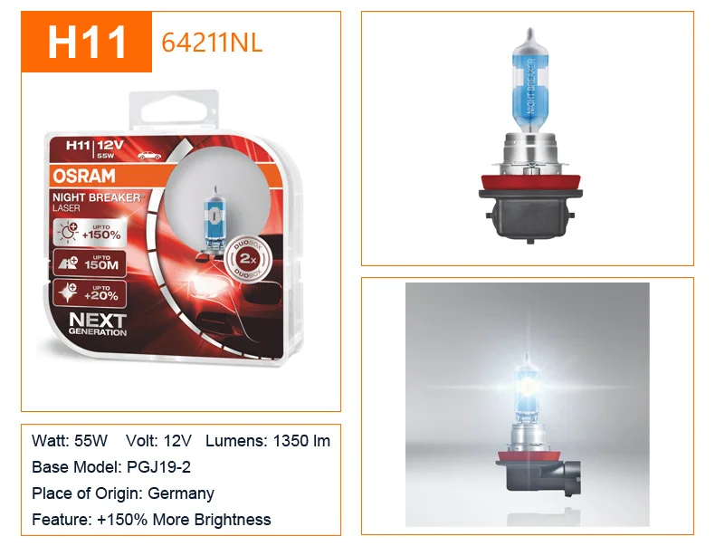 Лампа Ксеноновая OSRAM H1 H3 H4 H7 H8 H11 HB3(9005) HB4(9006) 12V Автомобильные фары лампы галогенные лампы ближнего света, лампа для противотуманной фары+ 150% Яркость