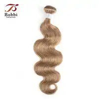 Bobbi คอลเลกชัน 1 ชิ้นสี 8 Ash Blonde Hair Weave รวมกลุ่มอินเดีย Body Wave Non Remy Human Hair Extension 16 -24 นิ้ว