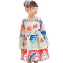 Marque Filles DressFor Princesse Partie de Bande Dessinée Enfants Vêtements Enfants De Mariage À Manches Longues Enfants Vêtements Bébé Enfant En Bas Âge