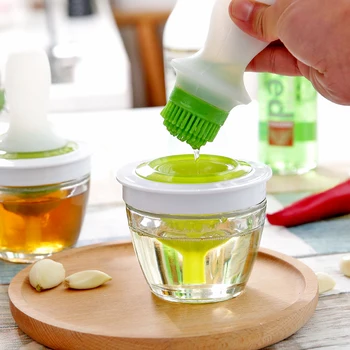 

XMT-HOME kitchen oil dispenser brush bottle silicone brush glass bottles BBQ oil brush dispenser 1pc