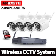 1080P Wireless CCTV System 2MP 4ch HD wi-fi NVR kit Outdoor IR Night Vision IP Wifi Camera Security System Surveillance Set