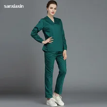 Sanxiaxin доктор салон красоты в целом доктор медсестра униформа с короткими рукавами стоматологический клиник хлопок медицинская одежда скраб костюм