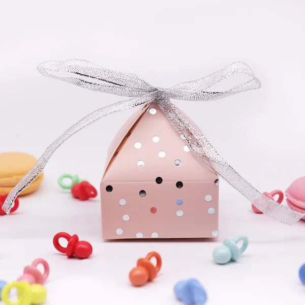 10 шт./лот, креативная пирамида, бронзовая коробка для конфет, свадебные подарочные коробки, вечерние подарочные коробки, подарки на день рождения ребенка - Цвет: Pink