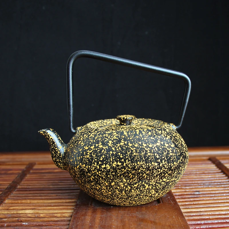 

Free shipping Lifting Handle Teapot colored teapot, cast iron Girder kettle