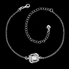 Foot Jewelry Lovely Shiny Zircon Pendants Charm Leg Ankle Bracelet Silver Anklets For Women
