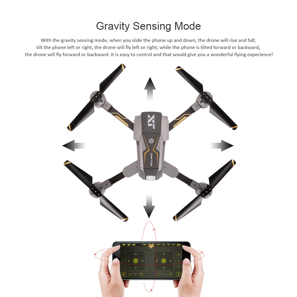 Attop X-Pack 8 2.0MP Camera RC Drone Quadrocopter Wifi FPV Foldable Mini Drone Altitude Hold Optical Flow Positioning Dron (20)
