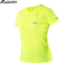 ARSUXEO, летние женские футболки для бега, для бега, для активного движения, с короткими рукавами, быстросохнущая, тренировочная, Джерси, футболка для бега