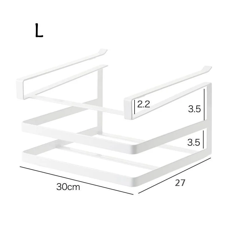 Houmaid кухня подвесной черный белый держатель для разделочного блока доска крышка Крюк Тип стеллаж для хранения двойной металлический органайзер полка - Цвет: White L