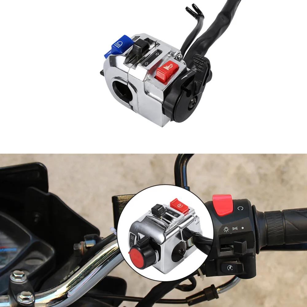 

1 Pair Motorcycle 7/8" Turn Signal Switch Handlebar Control Horn Turn Signal Light Start Switch Aluminum