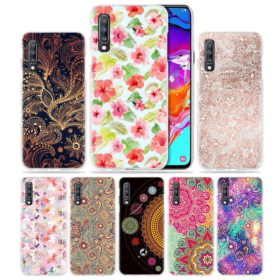 

Floral Mandala Case for Samsung Galaxy A50 A70 A20e A40 A30 A20 A10 A8 A6 Plus A9 A7 2018 Hard Clear PC Phone Coque Cover Fundas