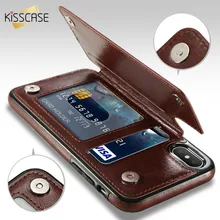 KISSCASE Flip Leather Phone Case For iPhone 6 6S 7 8 Plus Back Cover Stand Wallet Shell For iPhone X 10 6 6S 7 Phone Cases Capa