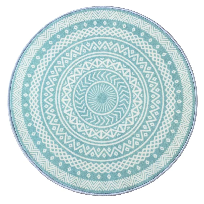 Европейский Простой стиль Геометрическая Печать круглый моющийся коврик нескользящий коврик для гостиной/спальни/чайного стола коврик/поворотный стул