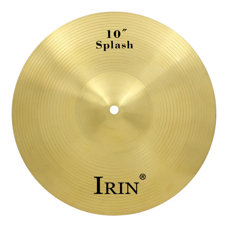ABGZ-IRIN, медный сплав, ударная тарелка, барабанная установка, прочный латунный сплав, тарелка для ударных инструментов, для начинающих игроков, 10 дюймов - Цвет: Brass