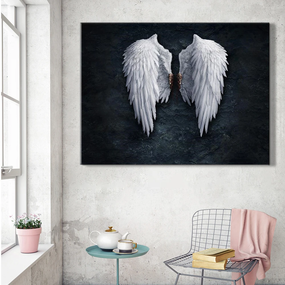 

Modern Minimalist Feather Abstract Wing Posters And Prints Wall Art Canvas Painting Print Wall Pictures For living Room Unframed