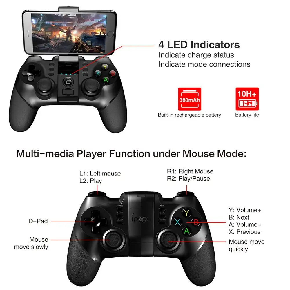 Bluetooth Gamepad Game Pad Pubg Mobile Dzhostik Joystick For Android Cell Phone Trigger Controller Smartphone Joy Stick Button