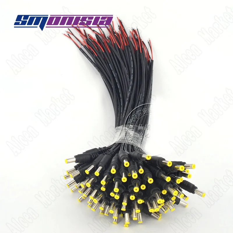 

Smonisia 200pcs-1000pcs 12V DC Power Male Cable Jack 5.5 * 2.1 Camera Tuning Fork Wire