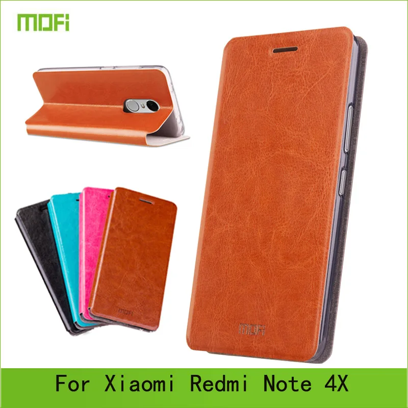 

Mofi Case For Xiaomi Redmi Note 4X Case Flip Book Style Fashion Mobile Phone Case For Redmi Note 4X Stand Cases