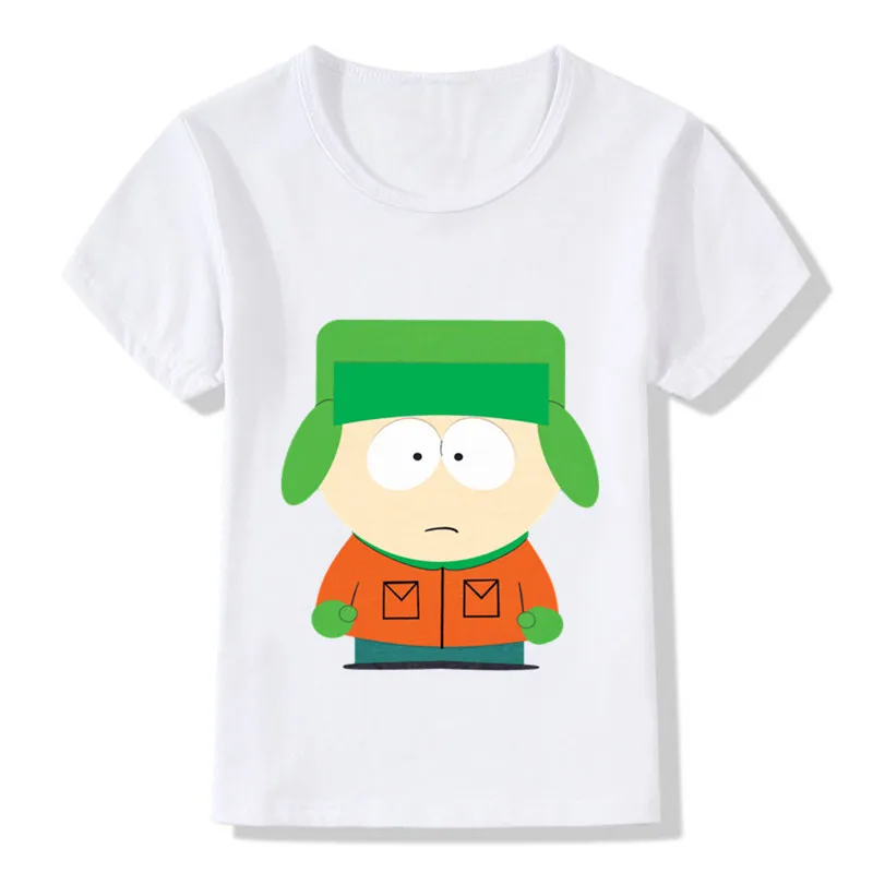 Детская забавная футболка с рисунком из мультфильма «Южный Парк», «Стэн марш», «Кайл», «Картман», «Кенни», милая летняя детская одежда, топы для мальчиков и девочек, ooo5050
