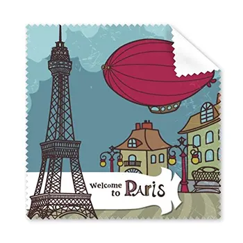 

Paris Airship France Landmark Architecture Custom Landscape Pattern Glasses Cloth Cleaning Cloth Phone Screen Cleaner 5pcs