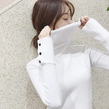 

Sweater Autumn And Winter High Collar Ladies Temperament Bottoming Shirt Lined With Long Sleeve Thickening Pullover Sweater