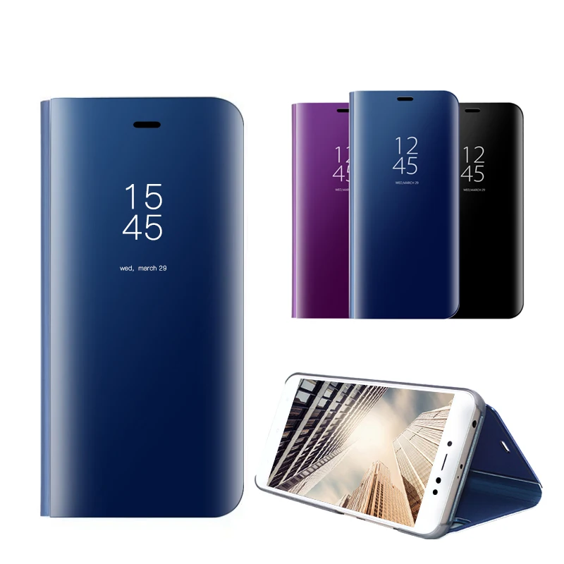 

Smart Mirror Clear View Case For Xiaomi Redmi 4X 5 Plus Note 5A PU Leather Kickstand Full Cover For Xiaomi Redmi 5 MIX 2 Case