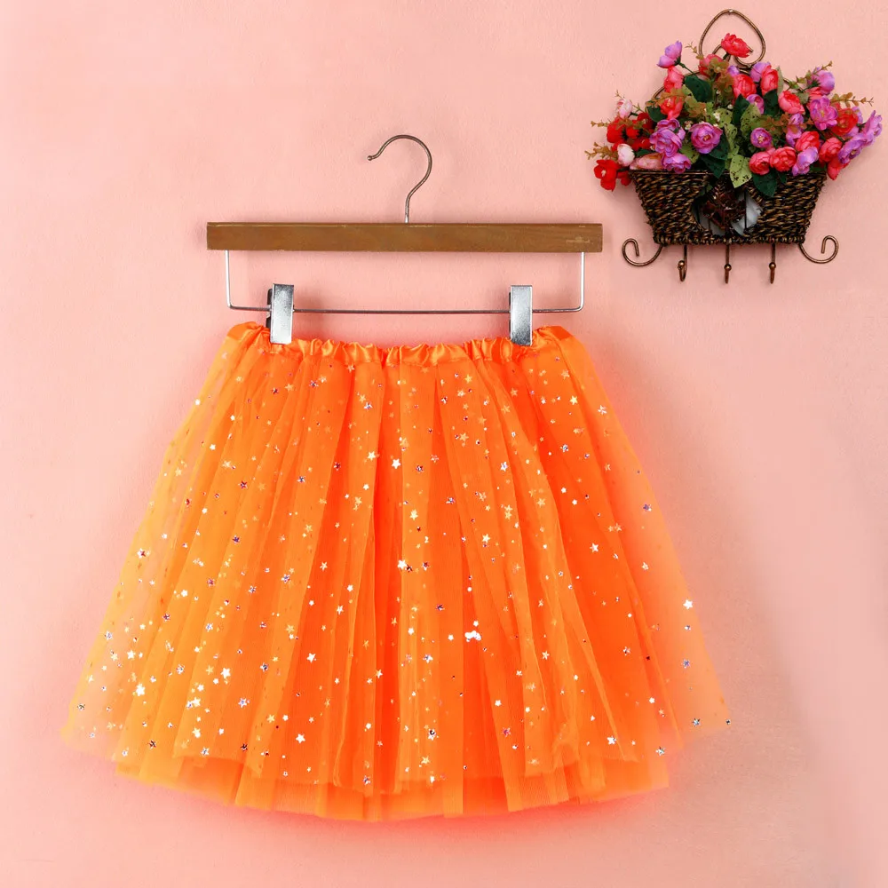 Fashion Short Skirt For Womens Tulle Skirt Pleated Mini Skirt Gauze Girls Ladies Tutu Dancing Skirts 13 Colors rokken jupe falda - Цвет: Orange