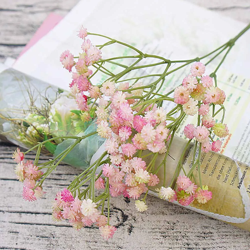 1 комплект 135 головок Искусственные пластиковые цветы небо звезды свадебный букет для дома Свадебные украшения поддельные растения шелковые мини цветы - Цвет: pink