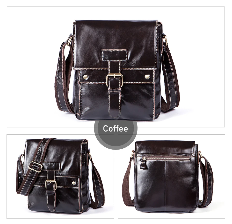 6 men bag genuine leather