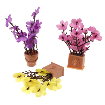 

Scale 1/12 Dollhouse Miniature Fake Artificial Green Plant Flower In Pot Fairy For Dollhouse Garden Decoration