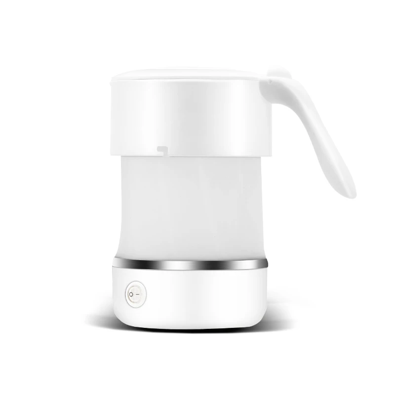 DMWD 0.5L Foldable Mini Electric Kettle 100V-250V Travel Portable Water Heater With 4 In 1 EU/US/UK/AU Plug Converter - Цвет: White 100V-250V