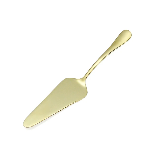 304 из нержавеющей стали для пиццы нож для сыра сливочного масла нож для выпечки и лопатка для торта столовая посуда кухонная утварь - Цвет: Light Golden