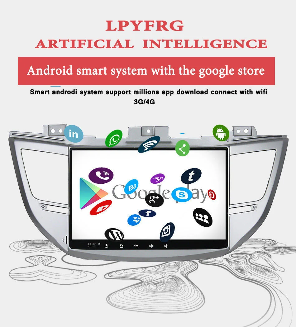 Perfect 2 din Android 9.0 car dvd gps radio stereo 2 din for Hyundai IX35 Tucson 2015 2016 17 2018 Car audio TV gps Sat Navi dvd Player 4