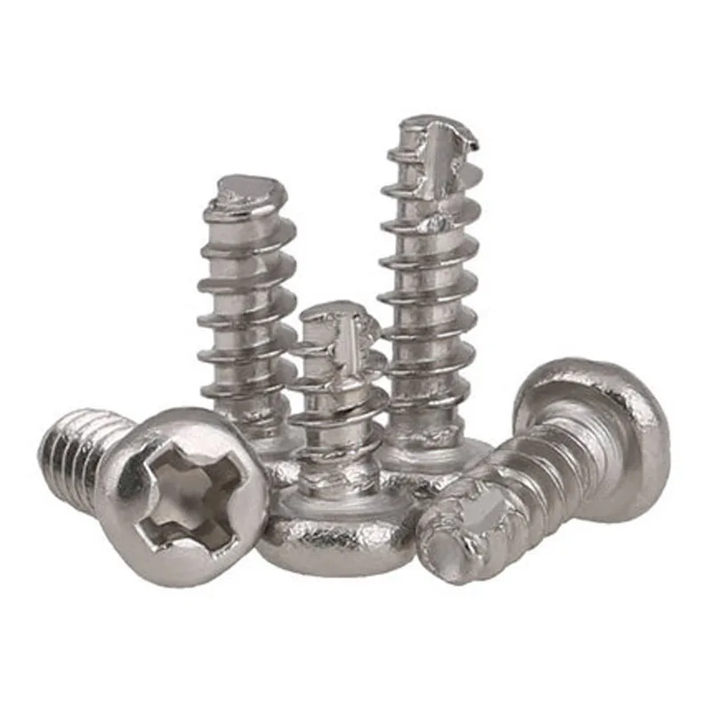 

40pcs M2.6 M3 304 stainless steel Round head Phillips screws Cutting tail PT slotted Self-tapping screws 4mm-16mm Length