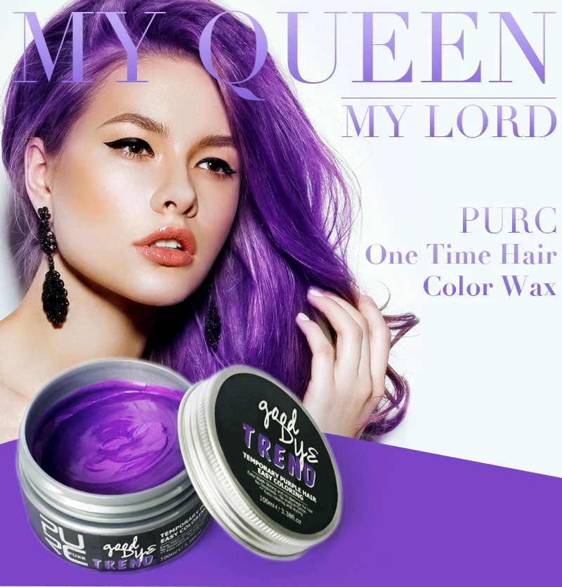 PURC Unisex 9 Colors Temporary Hair Dye Modeling Disposable hair Color Wax Cream Dye DIY No Damage Hair Wax Mud Easy To Color - Цвет: 07