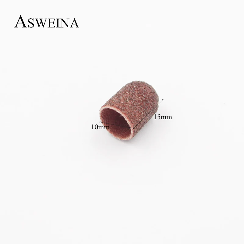 ASWEINA 10*15 мм 10 шт./компл. электрические аксессуары для сверления ногтей шлифовальные ленты блок крышки резиновая насадка педикюр инструменты для ногтей