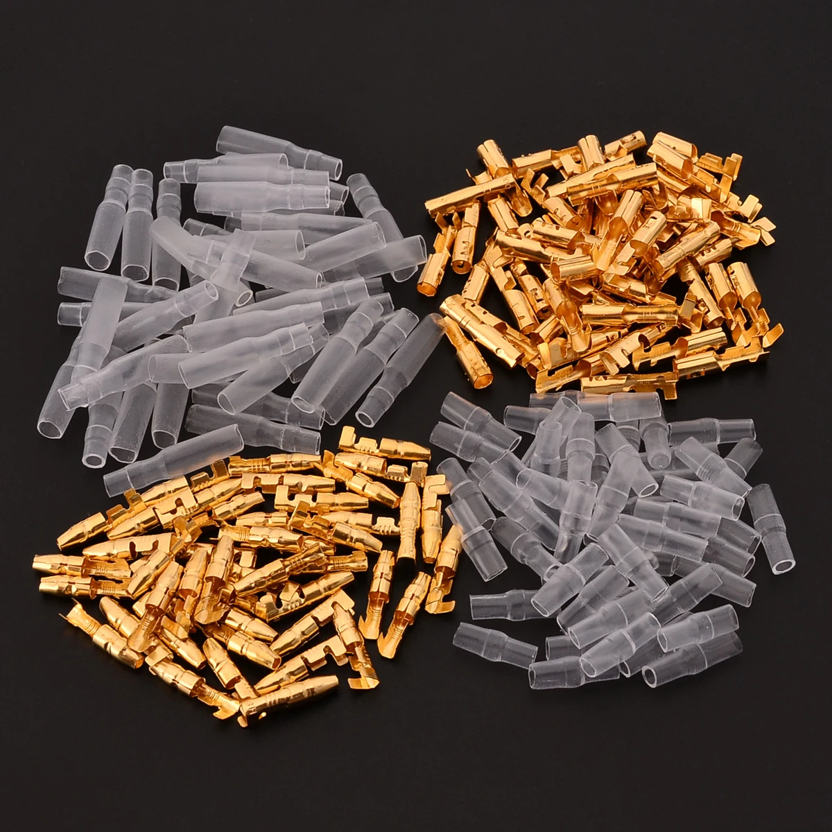 120pcs Practical 3.5mm  Male & Female Brass Bullet Connector+Transparent Cover Insulated Terminal with Plastic Box