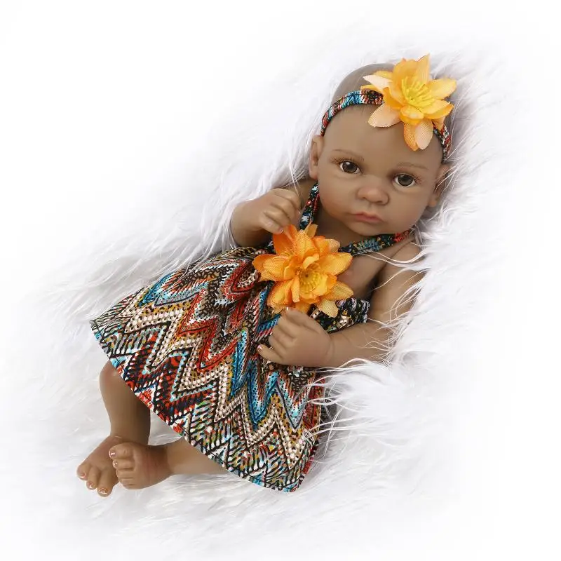 27 см мини Reborn Baby Doll лимитированная коллекция New Born черный Bebe Куклы прекрасный