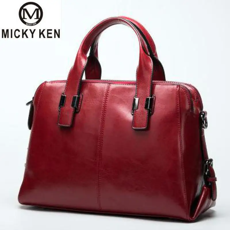 

Hot Genuine Leather Handbags Big Women Bag High Quality Casual Female Bags Trunk Tote Oil wax cowhide Shoulder Bag Ladies Bolsos