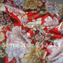 / шелковая ткань/красный/# LS0714 шелковая ткань для платья
