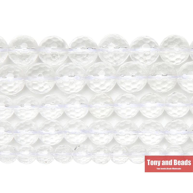 

Free Shipping Natural Stone Smooth Faceted Clear Quartz Loose Beads 15" Strand 4 6 8 10MM Pick Size For Jewelry Making